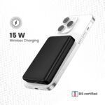 Nope Volt 100 5000mAh Power Bank | 22.5W Fast Charging | Pocket Size | Wireless Powerbank with 15W Wireless Charging | Type C Power Delivery (PD) Output |Matt Black - Image 6