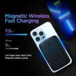 Spigen 5000mAh ArcHybrid Magfit Magnetic Wireless Fast Charging Power Bank 7.5W Magsafe Compatible with iPhone 17/16/15/14/13/12 Series (Type C Cable Included) - Black - Image 3