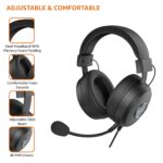 amazon basics Wired Over Ear Gaming Headphones mic for PC, Laptop | Static RGB | (Black) - Image 3