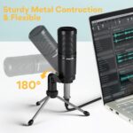 MAONO AU-PM360TR Condenser Microphone for Youtubers, Vlogging, Singing, Podcasting, with Tripod Stand and Mic Gain - Image 4