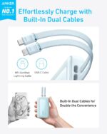 Anker Zolo Power Bank, 10,000Mah 30W Max Fast Portable Charger with Built-in USB-C and Mfi Certified Lightning Cables, USB-C&A, Battery Pack for iPhone 16/15 Series, MacBook, Galaxy, Green - Image 4