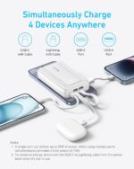 Anker Zolo Power Bank, 10,000Mah 30W Max Fast Portable Charger with Built-in USB-C and Mfi Certified Lightning Cables, USB-C&A, Battery Pack for iPhone 16/15 Series, MacBook, Galaxy, Green - Image 5