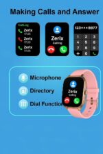 ZERIX Premium Smartwatch – 2.01” Full Touch Display, Custom Wallpapers, Advanced Fitness & Health Tracker, Heart Rate & Blood Pressure Monitor, Sleep & Step Tracking, Android & iOS, Pink - Image 3