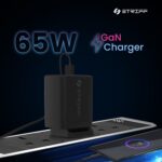 STRIFF 65W Charger Adapter, 3 Ports - 2 Type C & 1 USB for Samsung, Type C Laptops: MacBook, Dell, HP, ASUS, Fast Charger with PD Technology & GaN Technology for All Devices (Black) - Image 3