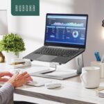 RUBOXA Ergonomic Laptop Stand for Desk - Elevated Computer Stand With Nonslip Tabs - Prevents Shoulder, Back and Neck Pain and Overheating (Silver) - Image 3