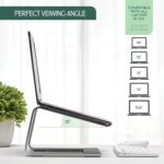 RUBOXA Ergonomic Laptop Stand for Desk - Elevated Computer Stand With Nonslip Tabs - Prevents Shoulder, Back and Neck Pain and Overheating (Silver) - Image 4