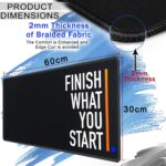 Storite 600x300x2mm Large Extended Gaming Mouse Pad with Speed Type Non-Slip Rubber Base Mousepad, Desk Mat Stitched Embroidery Edge Mouse Mat - Finish What You Start Quote - Image 3