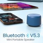 Portronics 5W Pico Mini HD Sound Portable Bluetooth Speaker with in-Built Mic, Strong Lanyard, Upto 4 Hours Playtime, Bluetooth 5.3V, Type C Fast Charging, Light Weight (Blue) - Image 3