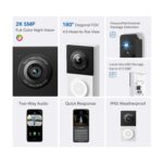 Tapo TP-Link Smart Video Doorbell Camera Wired, 2K 5MP, Color Night Vision, 180° Ultra-Wide FOV, 2-Way Audio, Free AI Detection, Cloud & SD Card Storage, Works w/Alexa & Google Home, D130 - Image 3