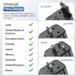 Ambrane Universal Travel Adapter,4 in 1 Fast Charging; 1 Type C (20W),2 USB (20W) & 1 AC Socket (880W) with 3 Removable Pins for EU,UK and USA/AUS and Other Countries for Modern Travel (ATA-01),Black - Image 3