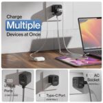 Ambrane Universal Travel Adapter,4 in 1 Fast Charging; 1 Type C (20W),2 USB (20W) & 1 AC Socket (880W) with 3 Removable Pins for EU,UK and USA/AUS and Other Countries for Modern Travel (ATA-01),Black - Image 5