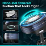 Upgraded 360° Vaccum Magnetic Phones Holder, Magnetic Car Phone Mount, Hands-Free Suction Cup Phones Holder for Car/Gym/Mirror/Shower, Car Mount Compatible with All Mobile (Pro Black) - Image 4