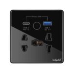 Ledgebit WiFi Smart Wall Socket (Upgraded) – 13A Glass Panel Outlet with USB-A & USB-C Ports | Smart Life App & Voice Control | Black - Image 3