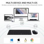 RAPOO Keyboard and Mouse Wireless - 9010M Multi-Device Wireless Combo, 2.4GHz/Bluetooth 5.0/4.0 Wireless Keyboard Mouse Set for Windows/Mac/Linux/Chrome, Support 4 Devices, Silent Click-Dark-Grey - Image 3