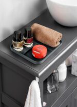 Premium Vegan Leather Valet Tray|Stylish & Modern Office Desk Tray| Table/Bedside/Entryway Organiser for everyday essentials like Keys, Phone, Watch, Wallet, Jewellery|Spill-Proof| Grey - Image 5