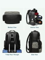 ZOUK Lattice Lace Printed Vegan Leather Black Pro backpack | Laptop Backpack 15.6 Inch | Large 18.7 L - Image 5