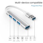 Tobfit USB Hub Dock (4-in-1), Multiport Adapter with 1 x USB 3.0 & 3 x USB 2.0 Ports, up to 5 Gbps High Speed Data Transfer for Laptop/PC - Image 5