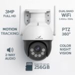 Camate Arc Pro 3MP Dual Band (2.4GHz & 5GHz) WiFi CCTV Camera | Full HD Outdoor PTZ Security Camera | Color Night Vision | 2-Way Audio | Motion Tracking | IP66 Waterproof | 256GB SD Card Support - Image 4
