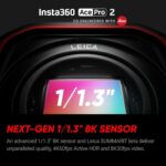 Insta360 Ace Pro 2-8K Waterproof Action Camera Co-Engineered with Leica, Flagship 1/1.3" Sensor, 8K30fps, 4K60fps, 2.5" Flip Screen, AI Noise Reduction, Long Lasting Battery - Image 3