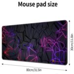 DARSHANAM WORLD Gaming Mouse Pad, 80 x 30 cm Large Desk Mat, Black, Anti-Slip Rubber Base, Water Resistant, for Work from Home, Office, Gaming Mousepad (3D Design) - Image 4