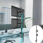 Dual Vertical Monitor Arm 13 to 32 Inch Flat/Curved Screens, Heavy Duty Stacked Stand, 8kg Load Per Arm, Swivel, Rotate, Tilt, Full Motion Desk Mount, VESA 75x75, 100x100, C Clamp+Grommet - Image 3