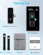 Magnetic Portable iPhone SSD for ProRes 4K 60fps Video Recording, 2TB External Super Storage for iPhone 17/16/15 Pro/Pro Max, iMac/MacBook, LCD Display, USB-C PD 3.0 Port, Built-in Cooling Fan - Image 6