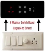 Smart Switch Board (WiFi + Remote) (Black) (6M Size) : 4 Switch + Fan Regulator + Socket | 3 Yr Warranty | Works with SmartLife App, Alexa, Google, Siri | Glass Touch - Image 4