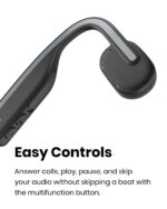SHOKZ OpenMove Bluetooth Wireless Headphones with Mic, Bone Conduction Wireless Headset with 6H Playtime, IP55 Waterproof Sports Headphones for Running, Workout, Cycling (Slate Grey) - Image 4