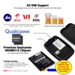 Tukzer 4G LTE Wireless Dongle (v4.0 Version) with All SIM Network Support | Plug & Play Data Card with up to 150Mbps Speed WiFi Hotspot | 2100mAh Rechargeable Battery| SIM Adapter Included (Black) - Image 3
