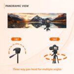 Amazon Basics 2-in-1 Lightweight Aluminium Tripod with Monopod | Multipurpose 3-Way Head | Extendable Height (52-160 cm) | Monopod Height (45-104 cm) | Includes Carry Bag | for DSLR Cameras & GoPro - Image 5