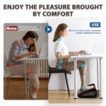 Foot Rest, Six Heights Adjustable Foot Rest for Under Desk at Work, Ergonomic Foots Stool for Under Office Desks, Under Desk Footrest with Foot Massage Roller, Chair Footrest for Leg Rests - Image 4
