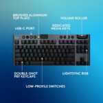 Logitech G915 X Lightspeed TKL Low-Profile Wireless Gaming Keyboard, Double-Shot PBT Keycaps, Fully Programmable Keys, RGB Backlighting, Sleek Aluminum Finishing, GL Brown Tactile - PC/Mac- Black - Image 5