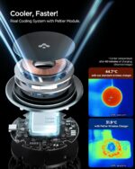 Spigen for Qi2 15w Magnetic Car Mount Charger Dashboard Type with Ultra Cooling Fan, Fast Wireless Charging, MagSafe Compatible for iPhone 17/16/15/13/12 (EV15MDA) - Black - Image 4