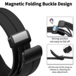 22 mm Silicone Magnetic Watch Straps Belt Band Compatible with Noise ColorFit Ultra/Ultra 2, Pro 3, Active/GPS, Buzz, Core, Nav & Nav+, Endure Smartwatch Straps, - Image 3