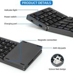 Wireless Bluetooth Foldable Keyboard Full Size Multi-Device Portable Keyboard, Compact, Silent & Rechargeable, Connect Upto 3 Devices for Tablet/Laptop/Phone/iOS/Android - Image 5