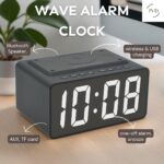 JVD Wave Smart Premium Digital Alarm Clock with Wireless Charging & Bluetooth Speaker | Dual Alarm | Dimmable LED Display | Black - Image 6