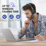 Bluetooth Headphones V5.0, EKVANBEL Wireless Headphones with Noise Cancelling Microphone, On Ear Wireless Headset for Cell Phones Laptop Computer - Image 5