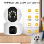 Dual Lens WiFi IP 360° Camera 1920 X 2160 Full HD 4mp AI (Upgraded) CCTV Night Vision Motion Sensor Two-Way Audio Micro SD Card Support Upto 128GB Monitor Nanny Security Indoor White - Image 3