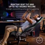 Razer Enki Gaming Chair: All-Day Gaming Comfort - Built-in Lumbar Arch - Optimized Cushion Density - Dual-Textured, Eco-Friendly Synthetic Leather - Reactive Seat Tilt & 152-Degree Recline - Black - Image 5