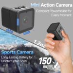 Mini Action Camera 1080P30FPS WiFi Sports Cam, Bike Camera with Audio and Video Recording, Wide Angle Sport Camera with 64GB Card Accessories Kit Suitable for Helmet, Bicycle, etc - Image 3