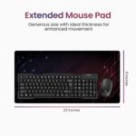 Ambrane Desk Mat 23 x 11 inches for Gaming Mouse Pad, Computer Laptop, Keyboard Mouse Pad, Notebook, MacBook, for Office & Home with Stitched Edges, Non-Slip Rubber Base, Waterproof Surface - Image 3