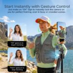 HIFFIN H8 AI-Powered 360° Auto Face Tracking Selfie Stick Tripod | 63-inch/160 cm Long Aluminium Extension Stand for Mobile & Camera | Quad-Leg Stability, Auto Rotation for Vlogging & Shooting - Image 4