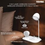 REMAXX Acrylonitrile Butadiene Styrene Retrowave Multipurpose 3 In 1 Desk Lamp With 15W Wireless Charger And Bluetooth Speaker & Mic For Calls 360° Adjustable Lamp, Color Lights, Led - Image 3