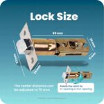 Helett HT320 Digital Door Lock (Lightweight) 50 Fingerprint Manual Key| Mortise |Support USB Emergency Unlock|Suitable for 30mm-55mm Aluminium or Wooden Office Cabin and Bedroom Doors (Black) - Image 3