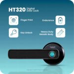 Helett HT320 Digital Door Lock (Lightweight) 50 Fingerprint Manual Key| Mortise |Support USB Emergency Unlock|Suitable for 30mm-55mm Aluminium or Wooden Office Cabin and Bedroom Doors (Black) - Image 4
