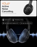 Spigen Audio Newly Launched SA-HP P10 Wireless Over Ear Headphones with 60H Playtime, Upto 43dB Multi-Mode Adaptive ANC Pro, EQ Customizing App, 5-MIC, Gaming Mode, 40mm Driver - Black - Image 3
