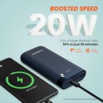 Ambrane 20000mAh Powerbank,20W Fast Charging,USB Type-C Input Triple Output (2 USB&1 Type C) Power Delivery,Quick Charge for iPhone,Android&Other Devices,Made in India + Type C Cable (PP-20 Pro,Blue) - Image 4