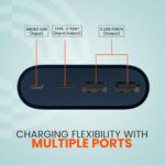 Ambrane 20000mAh Powerbank,20W Fast Charging,USB Type-C Input Triple Output (2 USB&1 Type C) Power Delivery,Quick Charge for iPhone,Android&Other Devices,Made in India + Type C Cable (PP-20 Pro,Blue) - Image 5