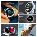 Pebble Revolve Pro 1.43" Ultra AMOLED Smartwatch | Rotating Bezel | 600 Nits Brightness | AOD | High-Accuracy Step Counter | Metal Build & Premium Strap | BT Calling | DIY Watch Faces - Blue - Image 3