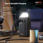 CALLMATE 20000mAh 23W Fast Charging Power Bank, USB-C PD + USB-A QC Output with Detachable Type-C & Lightn-ing Cable (LED Foldable Light with Digital Display)(Black) - Image 4